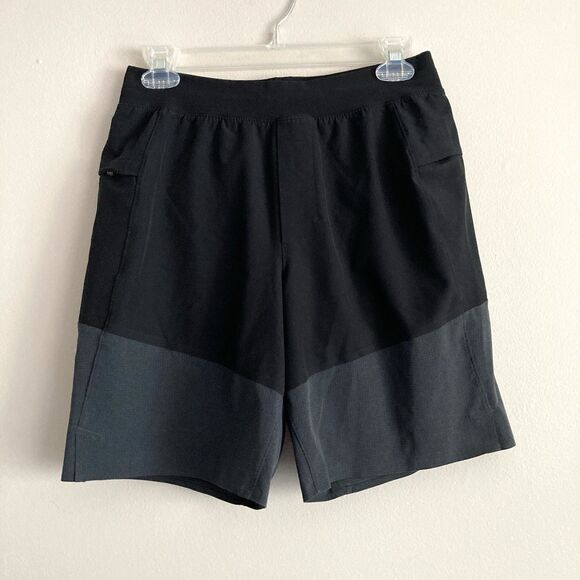 LULULEMON Namaste at the Beach Hybrid Board Swim Lined Shorts Black Gray Small - Picture 1 of 8